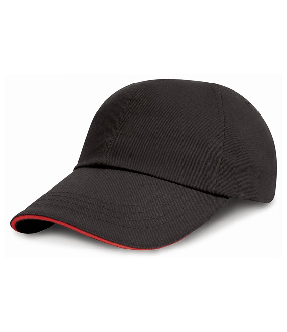 Junior low-profile heavy brushed cotton cap with sandwich peak
