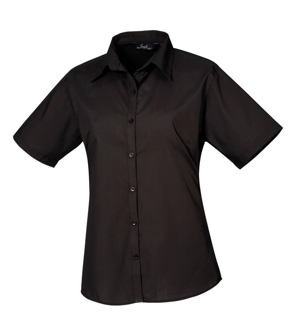 Women's short sleeve poplin blouse