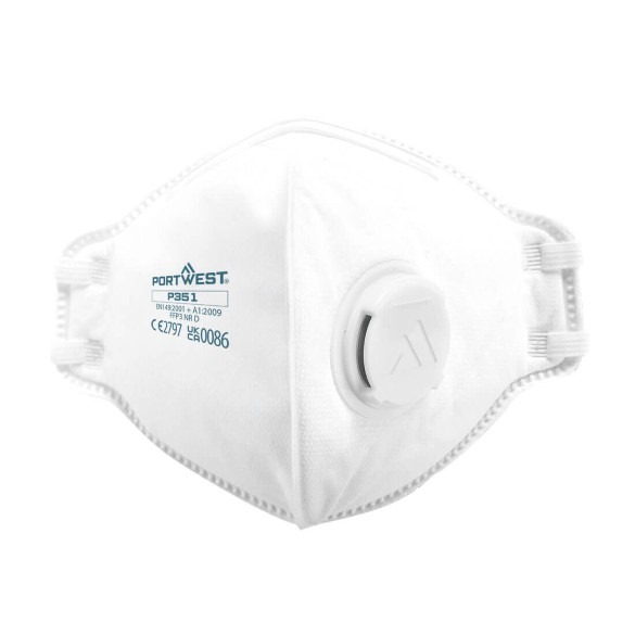 FFP3 Valved Dolomite Fold Flat Respirator (Pk20)