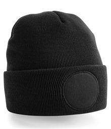 Circular patch beanie