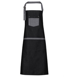 Domain contrast denim bib apron